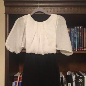 Black/White formal knee-length dress. Sz 10